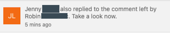Jenny also replied to the comment left by Robin