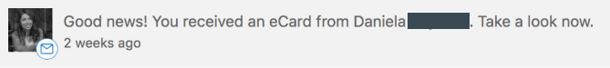 you received an ecard