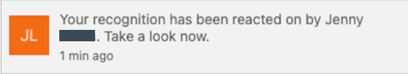 your recognition has been reacted on