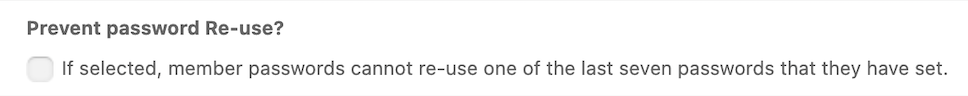 Option to Prevent Password Re-Use