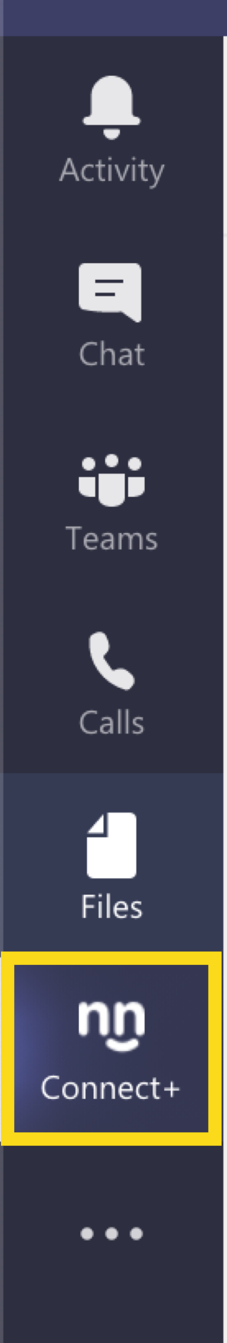 connect+ bot in the teams sidebar
