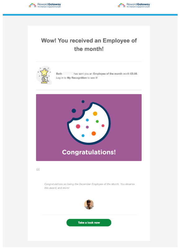 Monetary award email