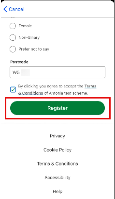 register button