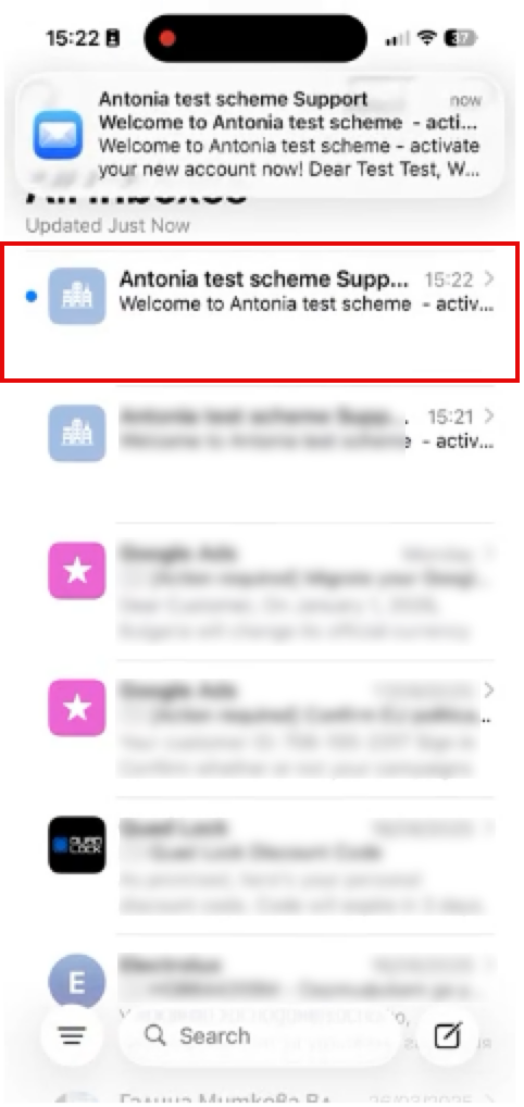 invite email