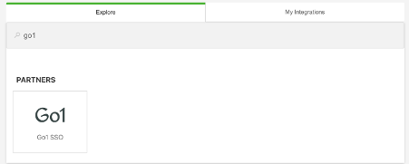 Go1 tile under the Explore tab