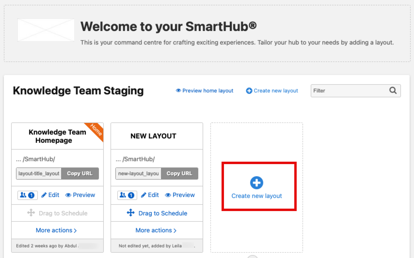create new layout option