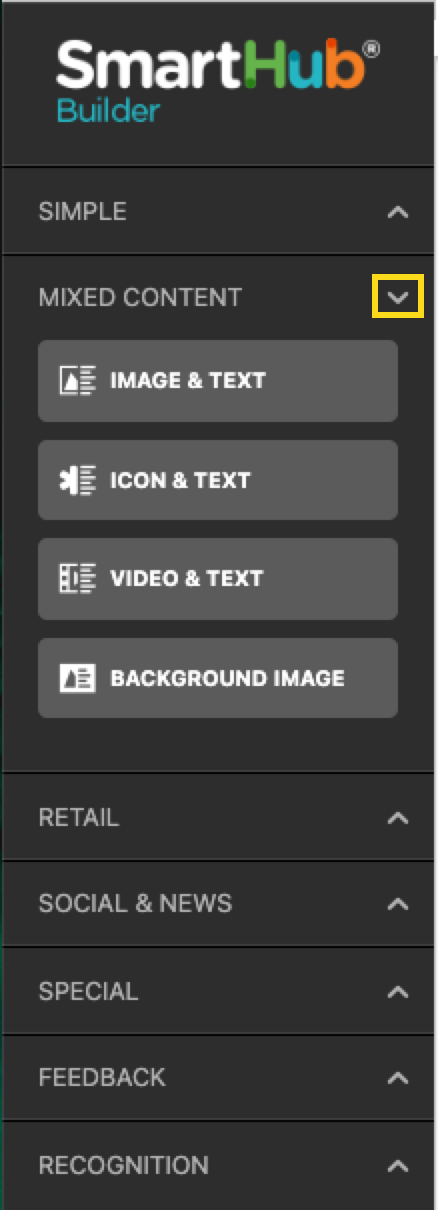 expanding a section