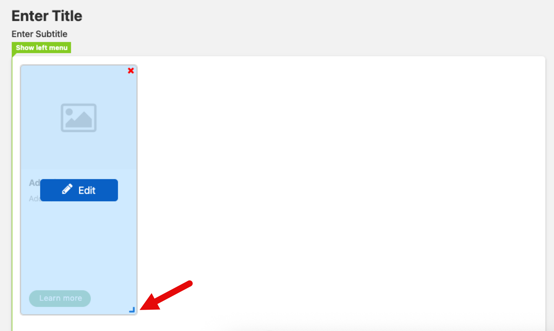 resizing a tile