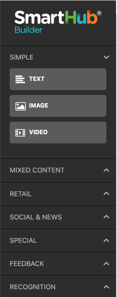 SmartHub Builder Menu