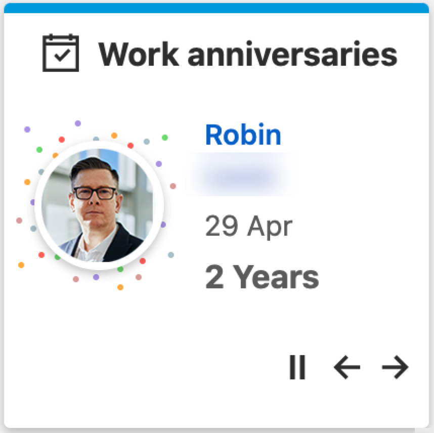work anniversary tile
