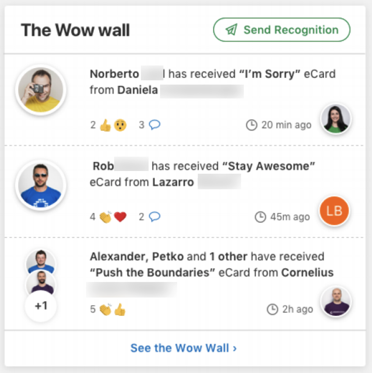 social recognition tile