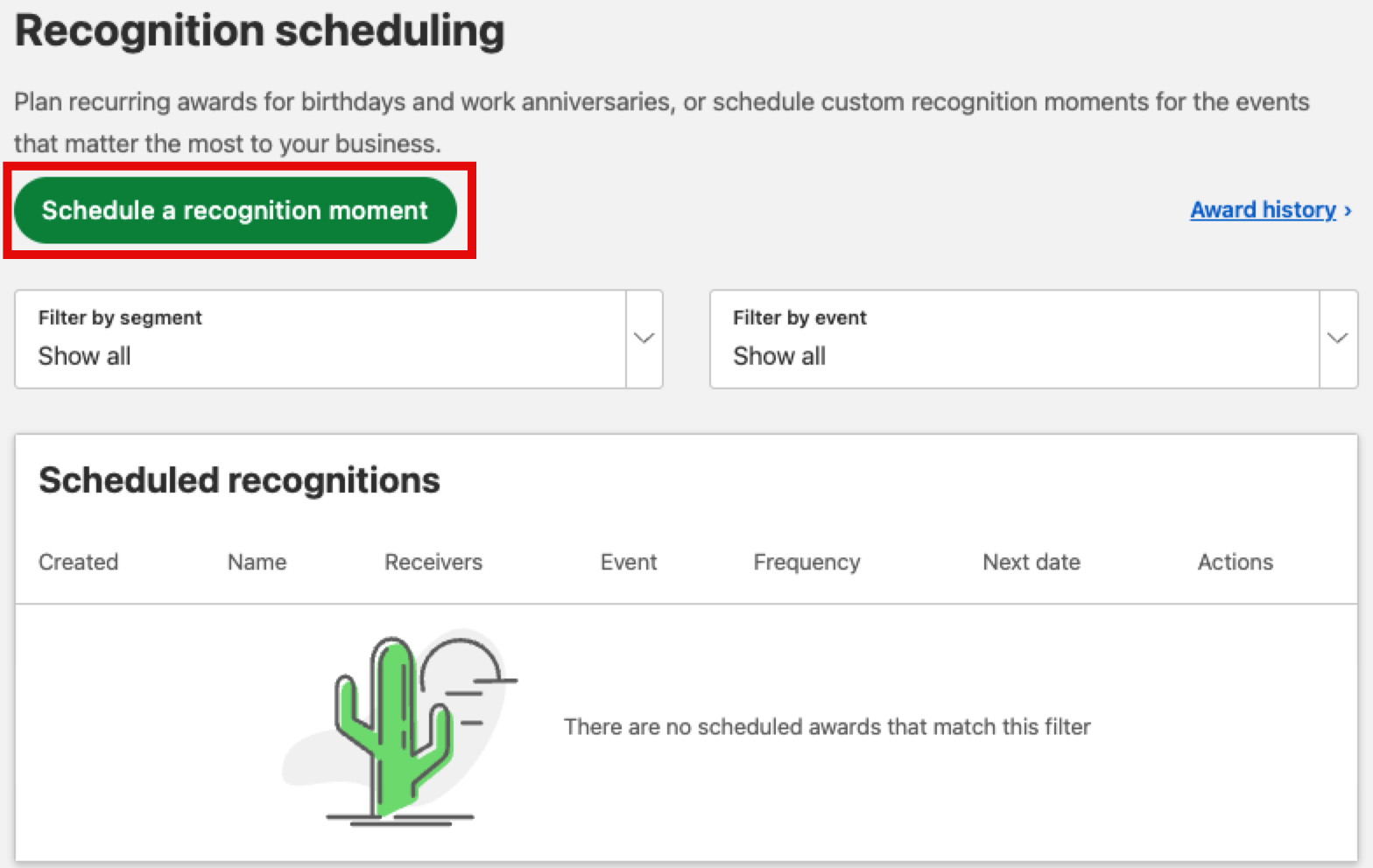 schedule a recognition moment