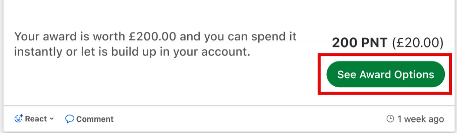 see award options button