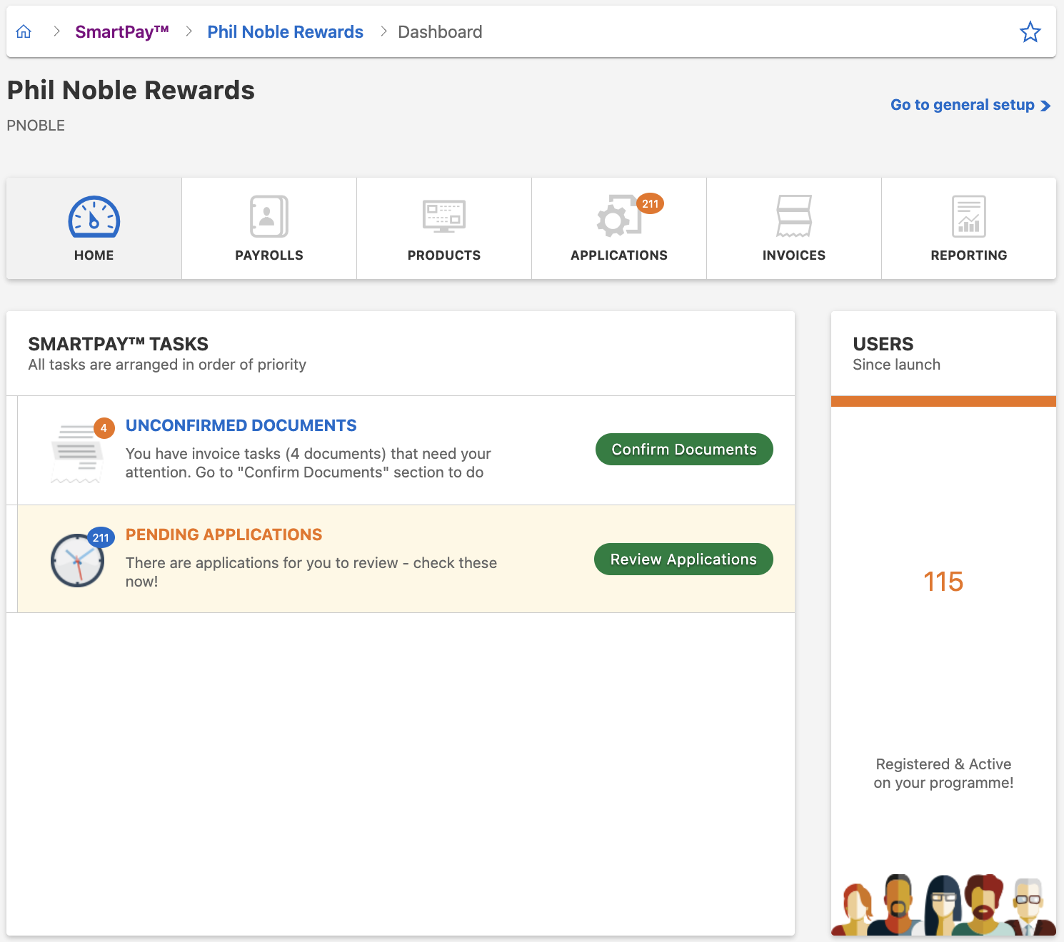 Pending Applications in the SmartPay dashboard