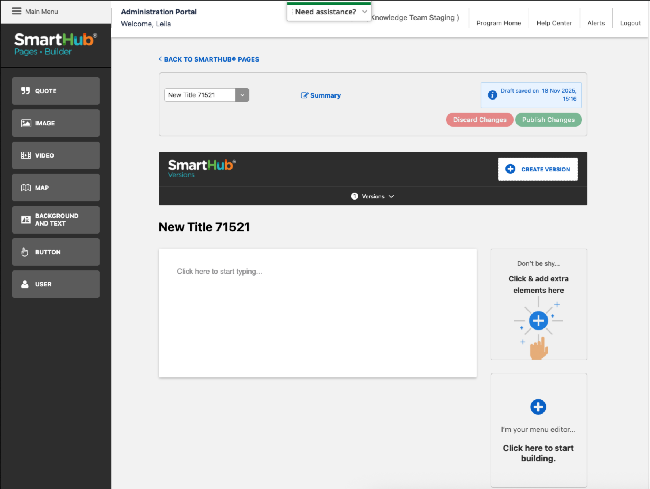 SmartHub Builder page