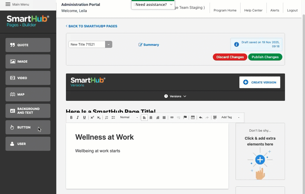 Demonstration of adding a video into the age content