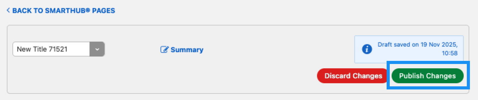 pubilsh changes button