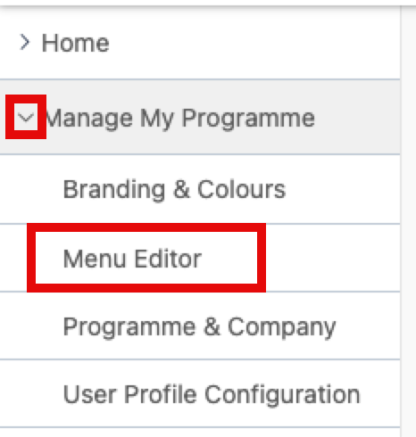 menu editor option
