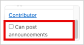 can post announcements