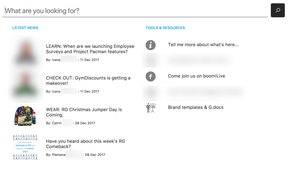 Using the main search