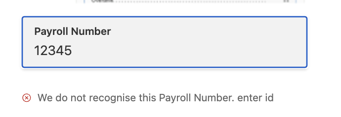 Incorrect payroll number