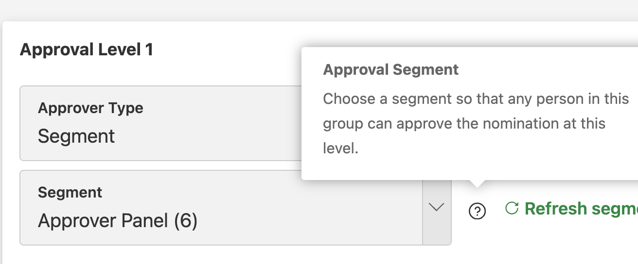 Approval level 1 - approval segment