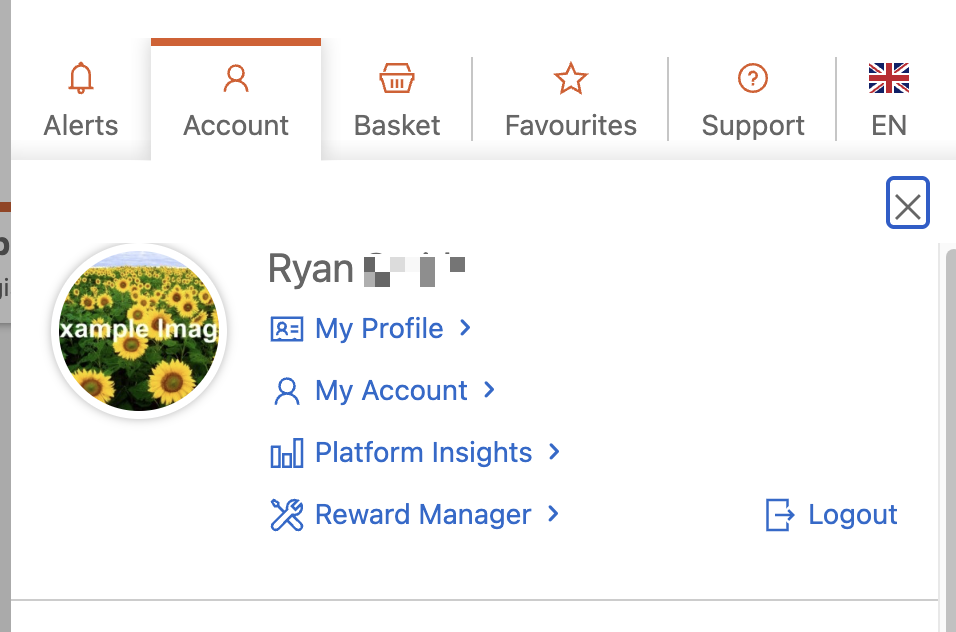 My account - personal profile