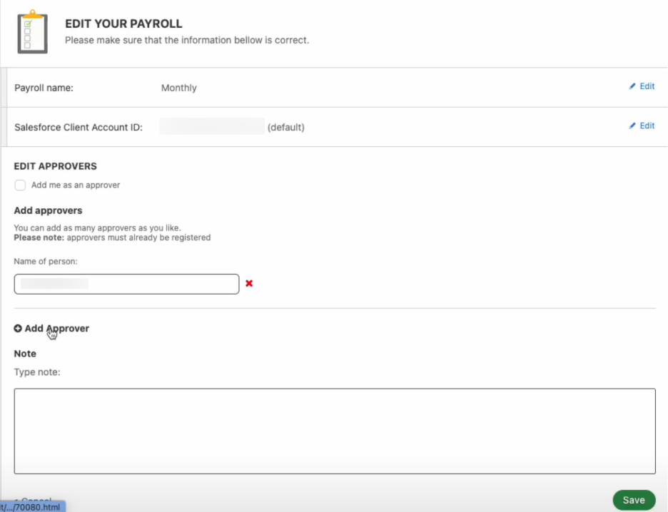 Editing Approvers Details