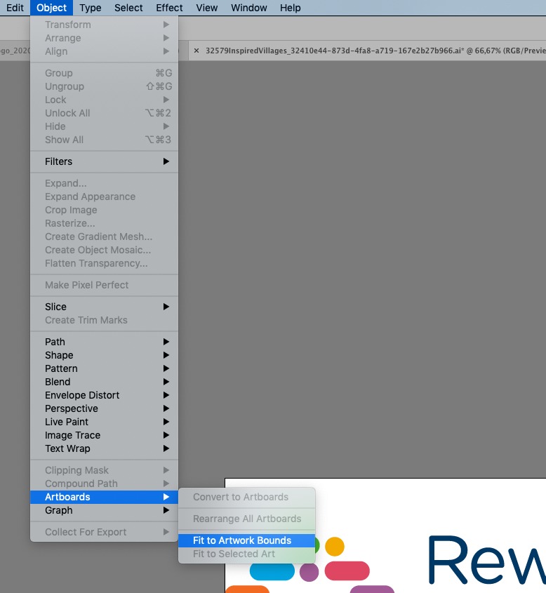 Object dropdown menu