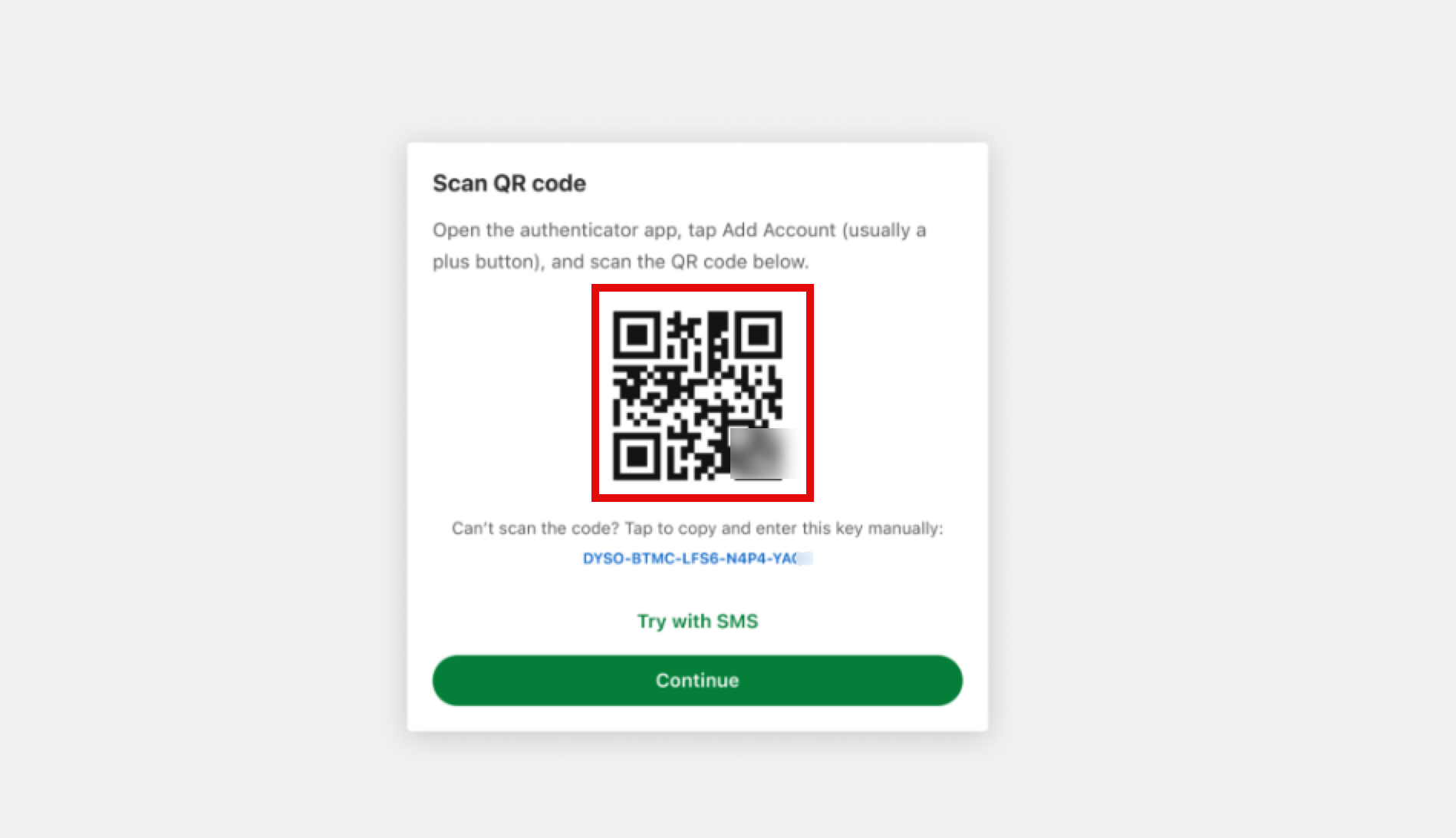 QR code in the platform