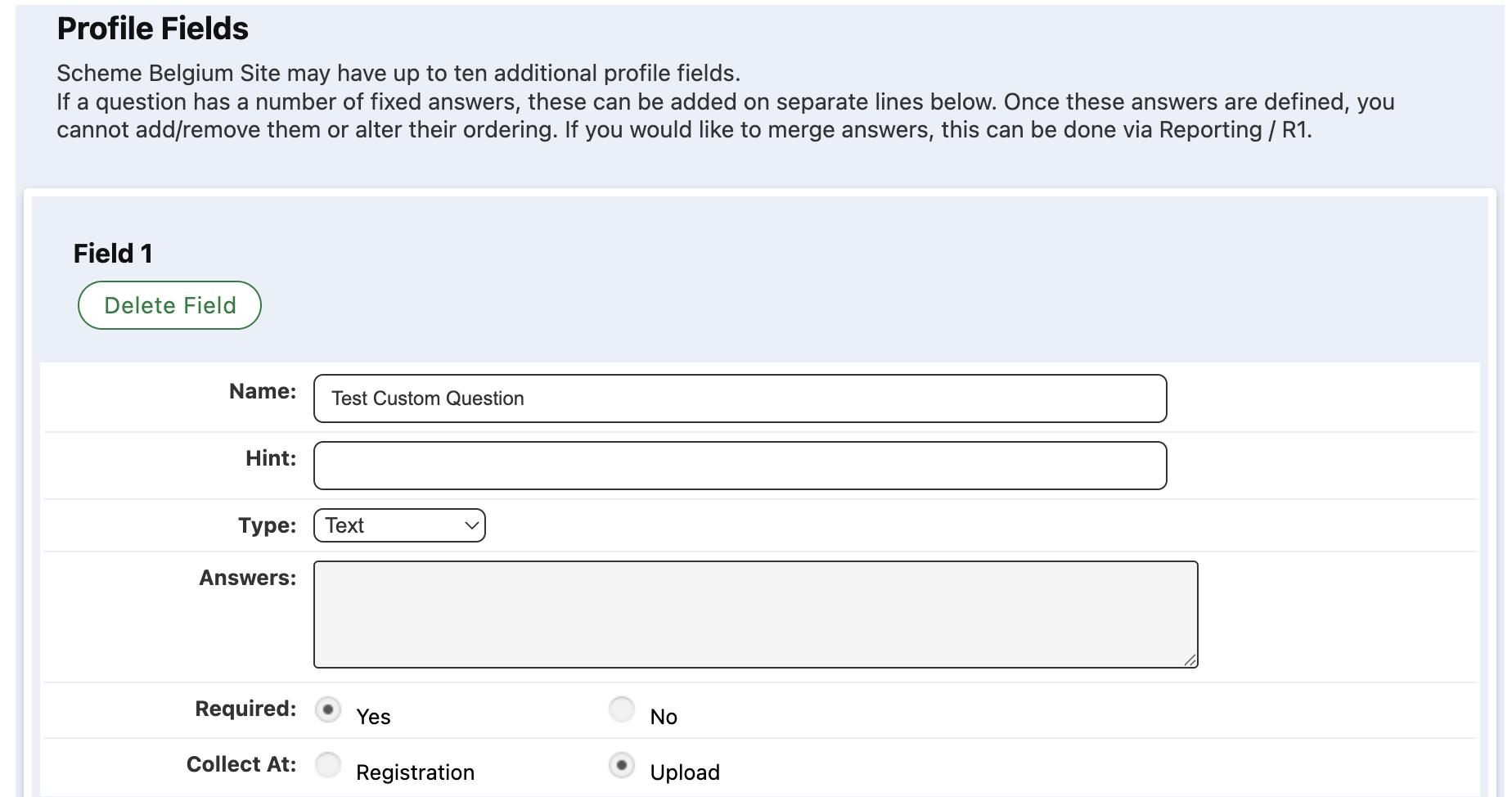 Profile Fields