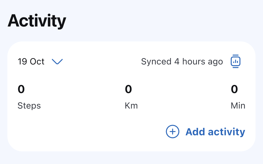 Activity section