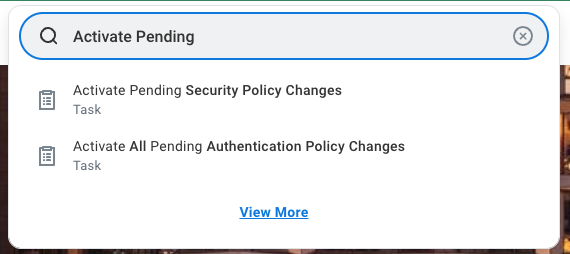 Activate Pending Security Policy Changes 
