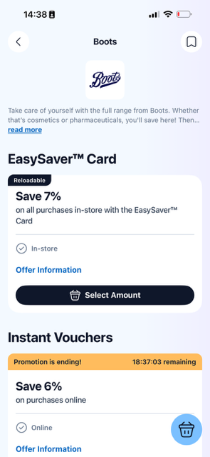 Selecting product on Engage App