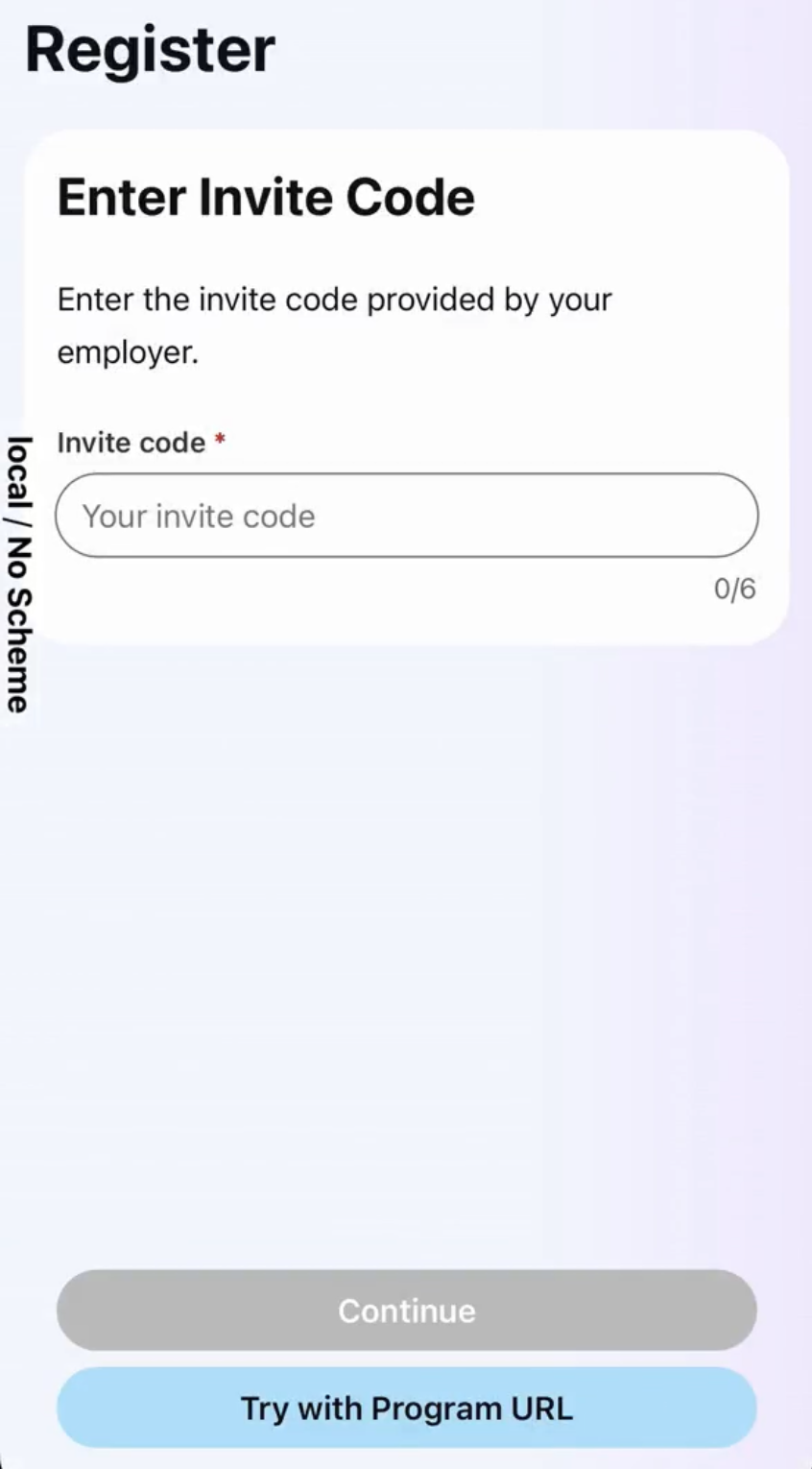 Enter invite code