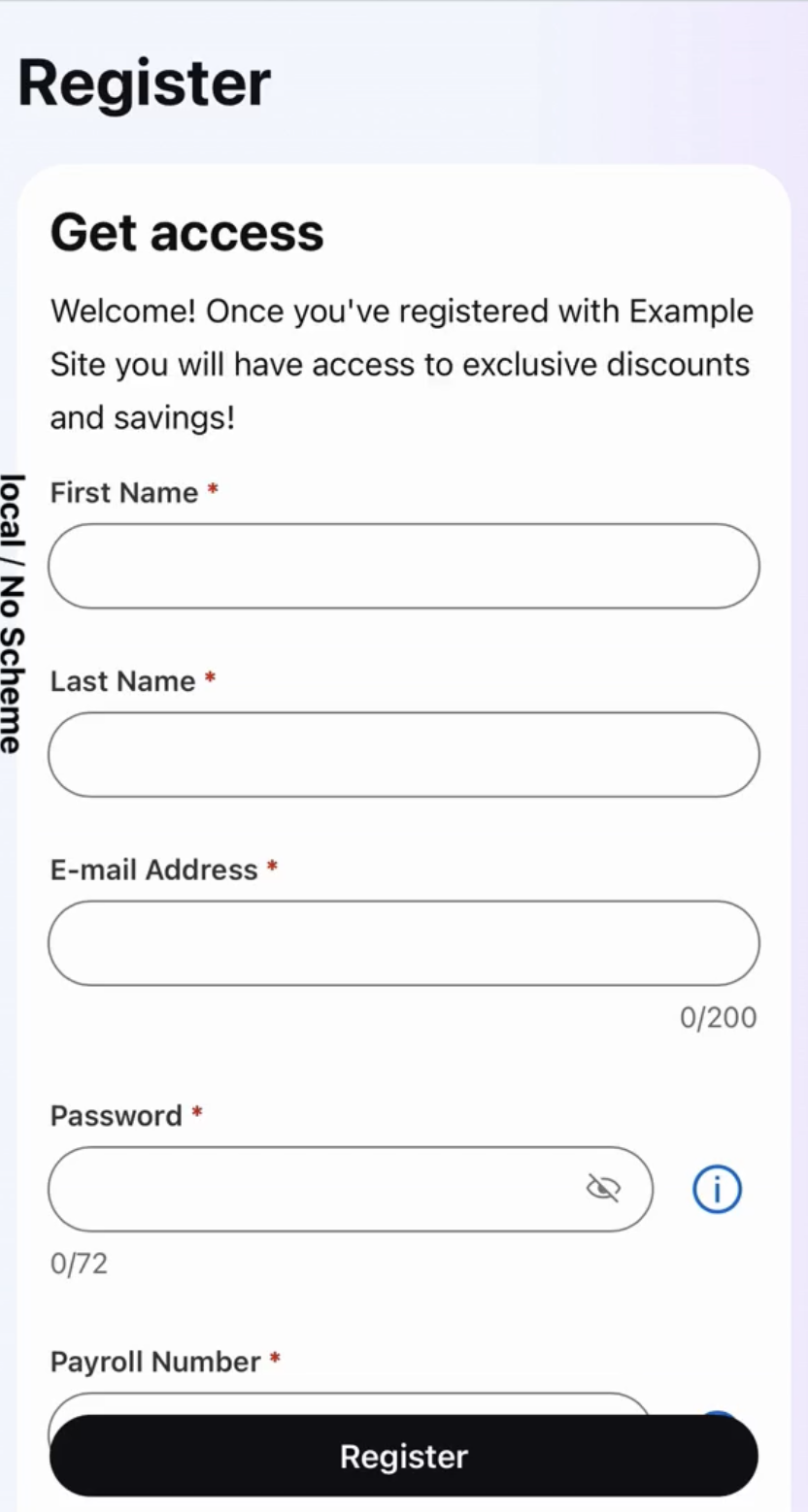 Register with the app