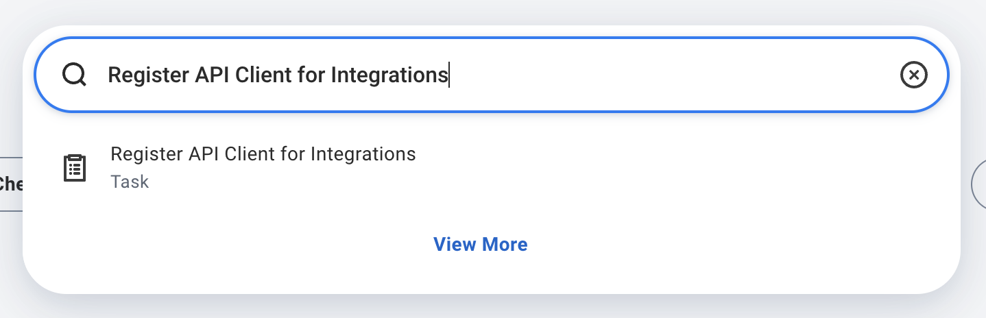 Register API Client for Integrations