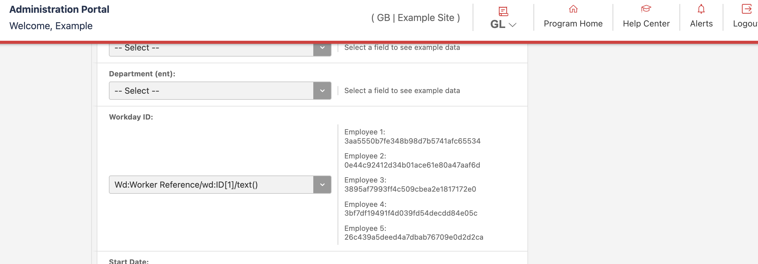 Workday ID field