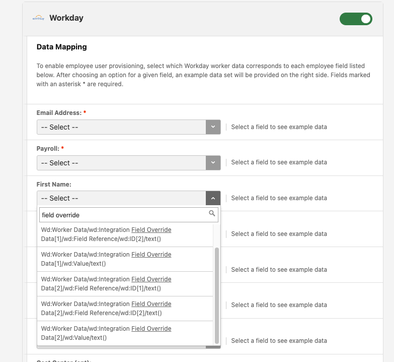 Workday - Data Mapping