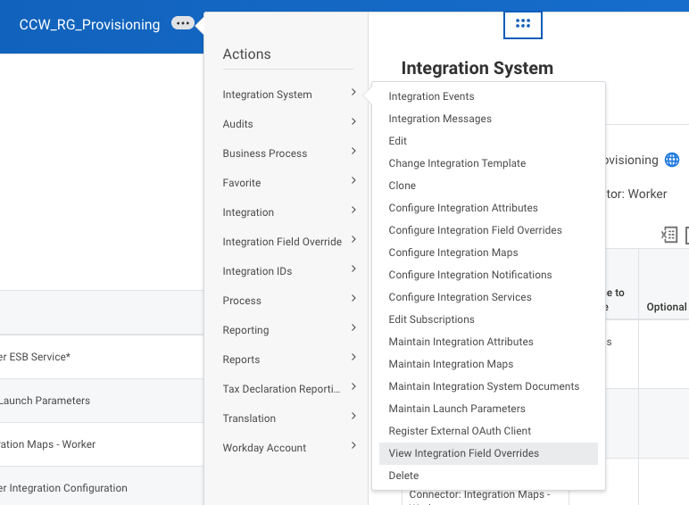 View Integration Field Overrides