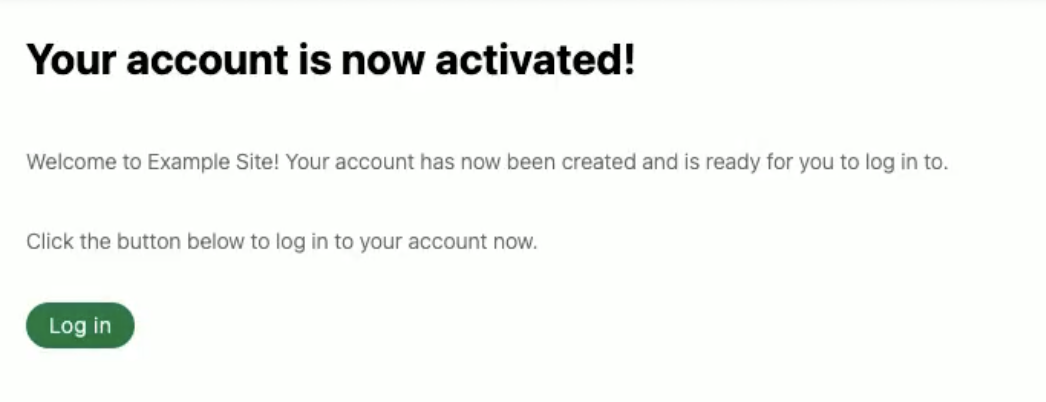 Account activated