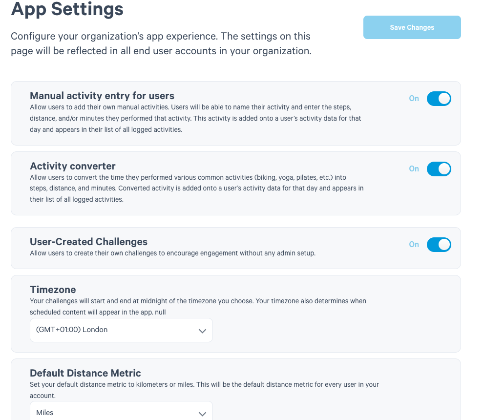 App Settings