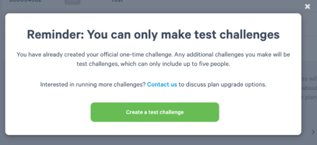test challenges banner message in the Wim