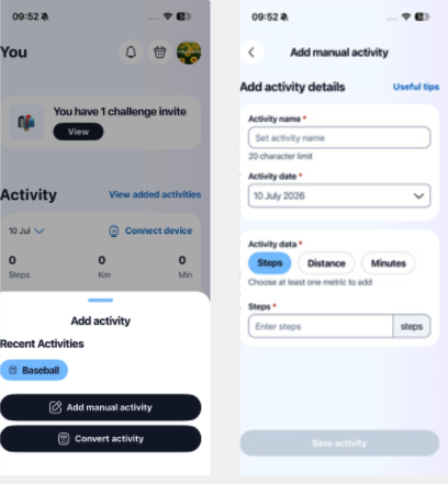 Adding Manual Activities