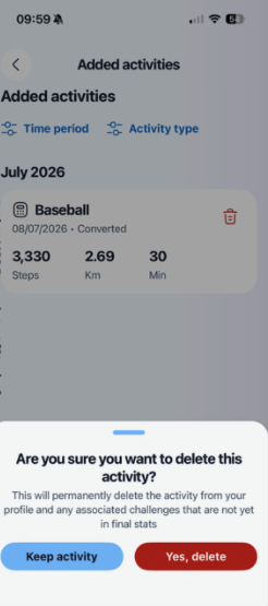 Deleting Manual Activities