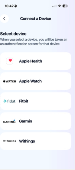 Connect a Device - Select Device