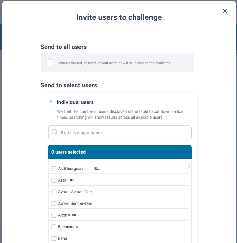 Invite users to challenge