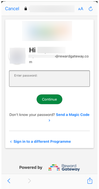 Enter Credentials for access