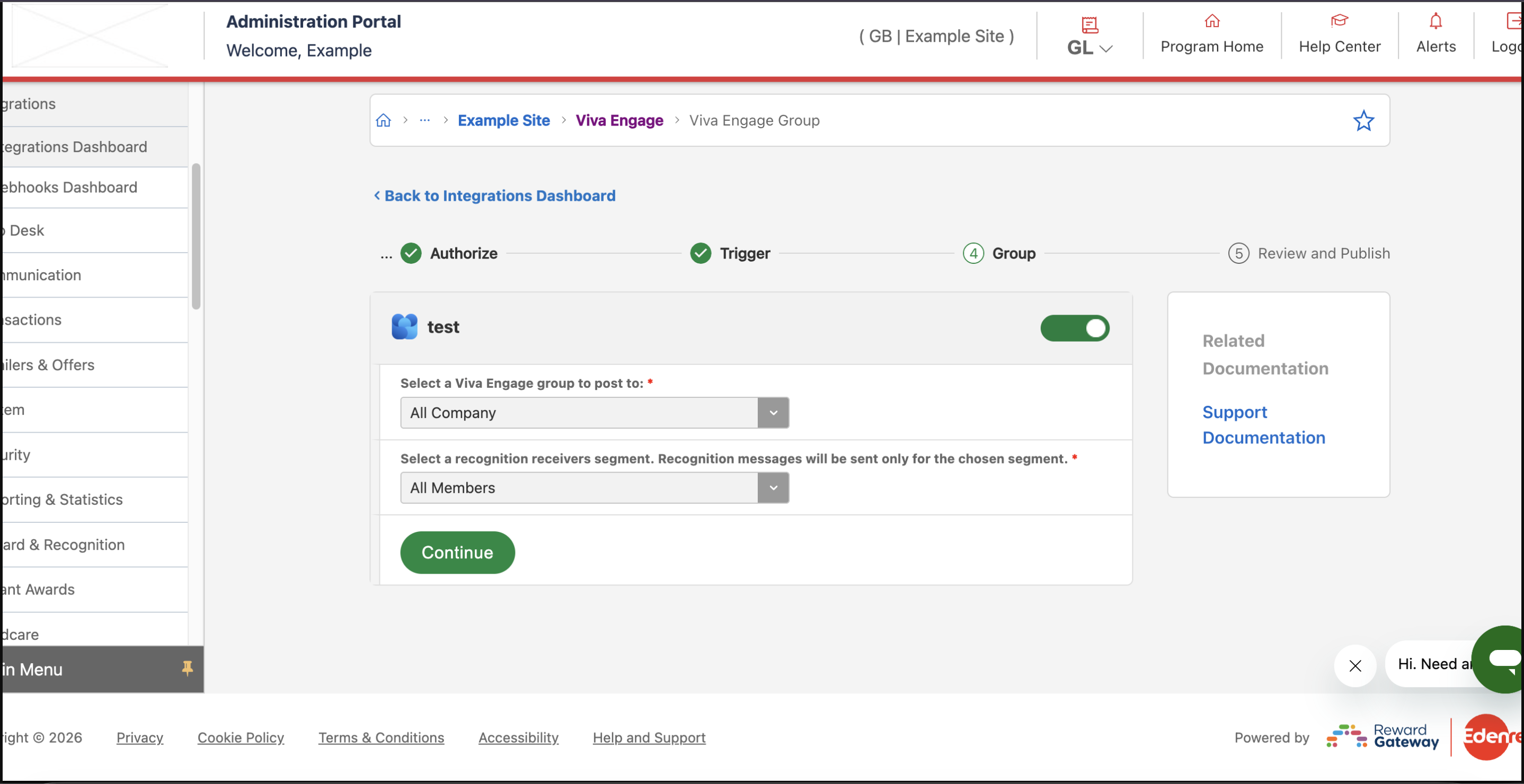 Viva Engage community dropdown - continue