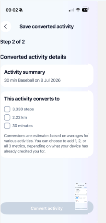 Saving Converted Activity